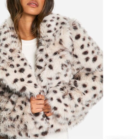 Boohoo Premium Faux Fur Leopard Coat - Picture 4 of 4